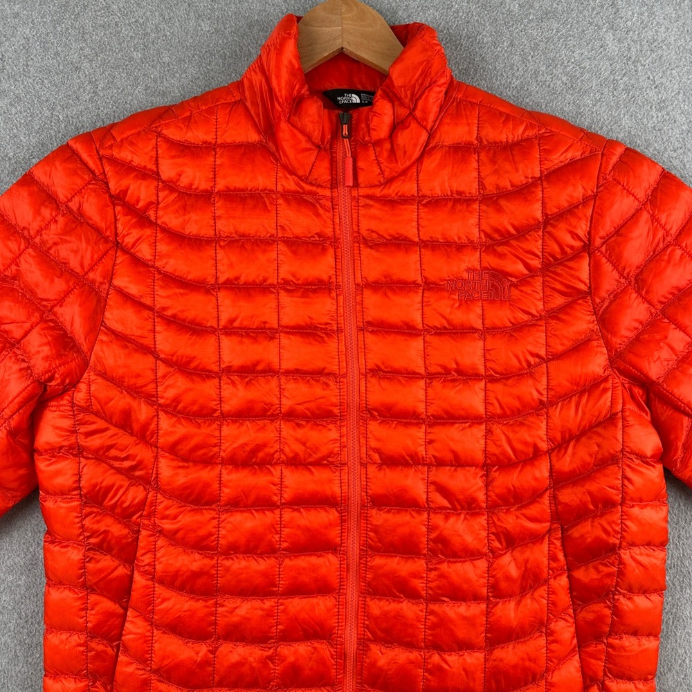 The North Face Jacket Mens Small Orange ThermoBall Puffer Zip Up Captain Morgan